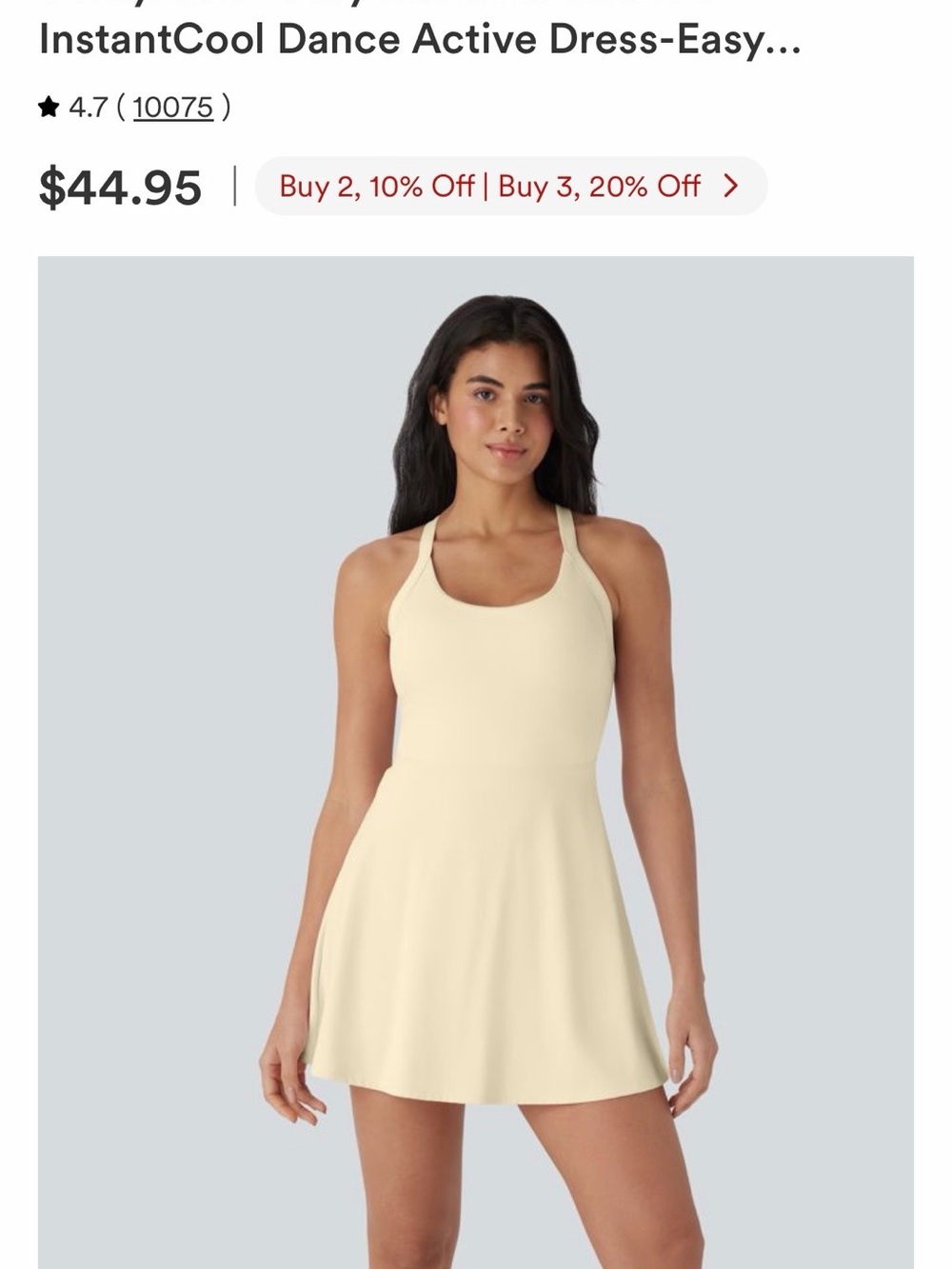HALARA Cream InstantCool Dance Active Dress